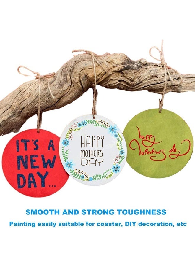 جي أس مقطعات أقراص مستديرة غير منتهية ببوصة، دوائر خشبية مستديرة فارغة للأعمال اليدوية اليدوية، الطلاء، التلوين، صناعة الواقيات، الزينة المنزلية (20 قطعة) - Image 2