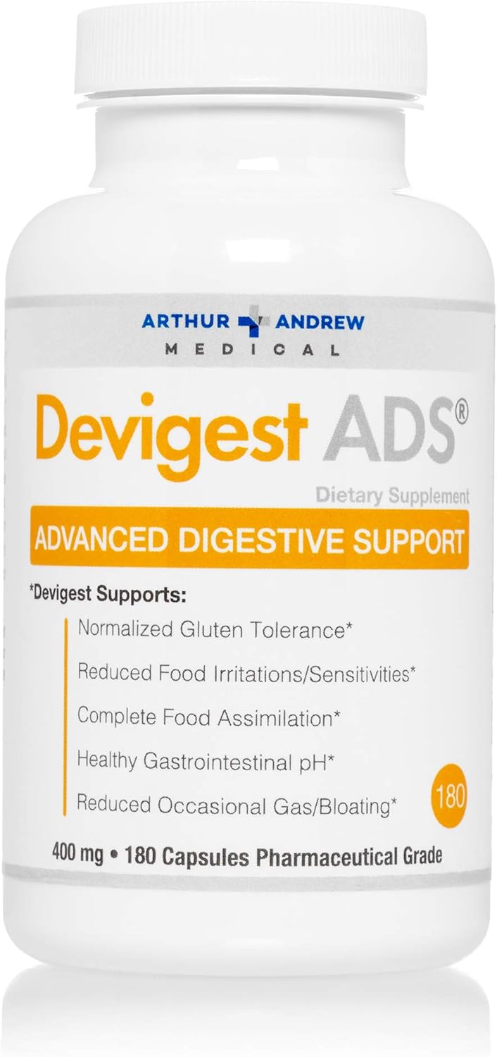Arthur Andrew Medical  Devigest ADS Advanced Digestive Support Relief for Lactose Intolerance and Casein Sensitivities Vegan NonGMO 180 Capsules - Image 5