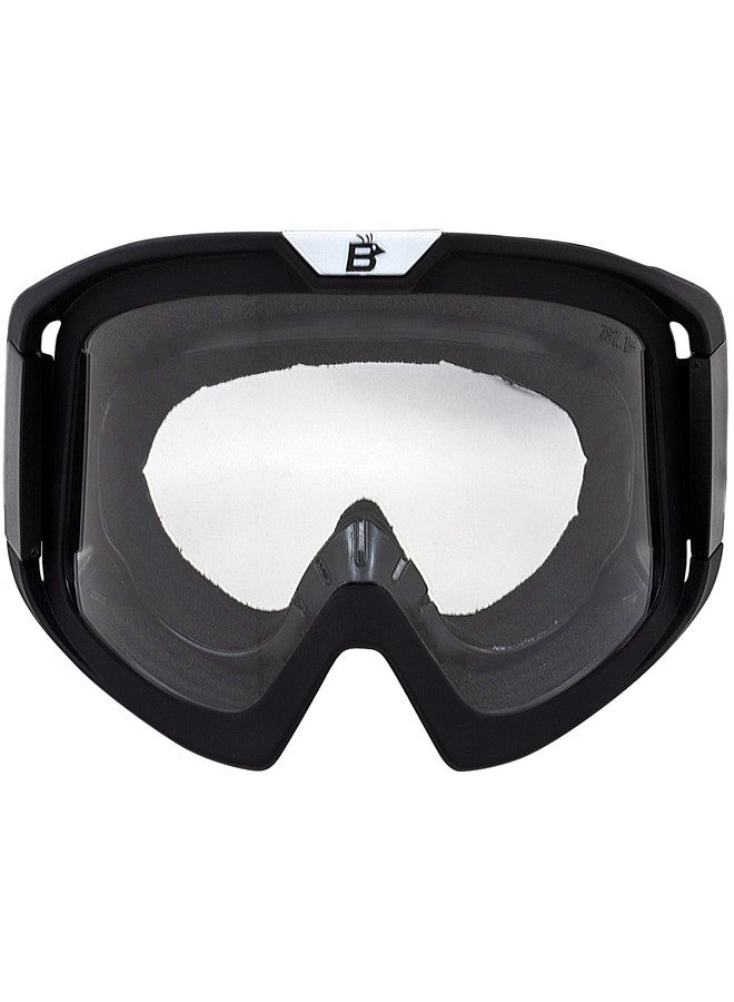 Birdz Eyewear Pelican 2 Pairs Motorcycle Safety Goggles Fitover Black TPU Frame w/Clear & Smoke Lenses - Image 2