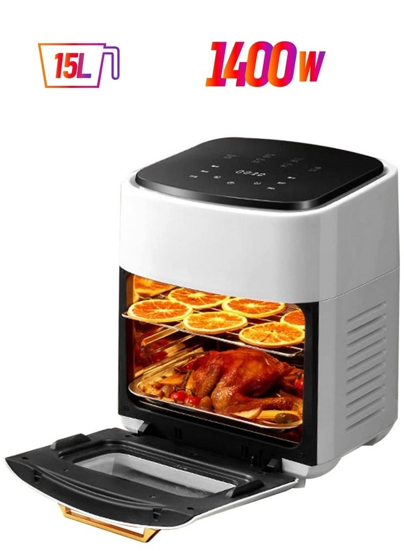 فرن هوائي متعدد الوظائف سعة 15 لتر | طهي صحي بدون زيت"  - Image 1
