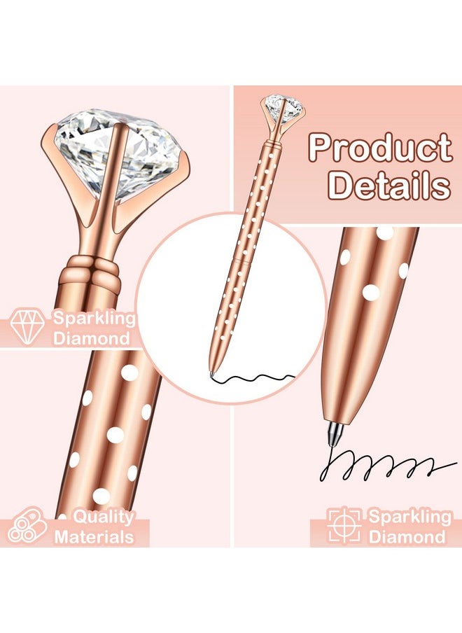 PASISIBICK - 16 Pcs Big Diamond Pens-Bling Wedding Crystal Metal Ballpoint Pens With Black Ink (4 Mixed Colors) - Image 1