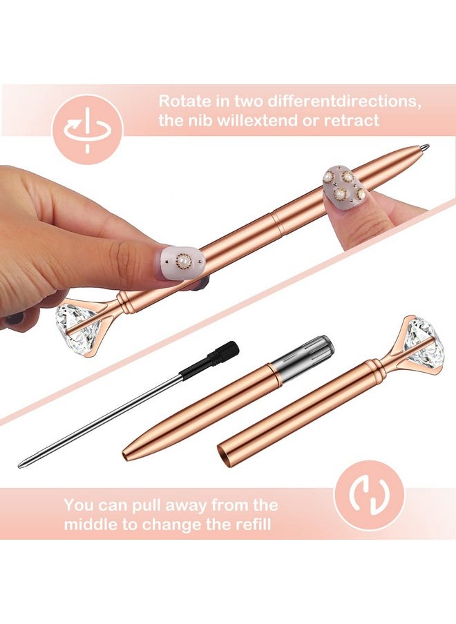 PASISIBICK - 16 Pcs Big Diamond Pens-Bling Wedding Crystal Metal Ballpoint Pens With Black Ink (4 Mixed Colors) - Image 1