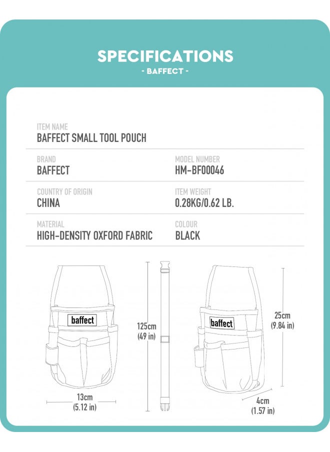 baffect - Baffect Pocket Tool Pouch6-Pouches and 9 Screwdriver Loops Construction, Heavy-Duty Tool Bag with Adjustable Belt for Electrician Work - Image 1