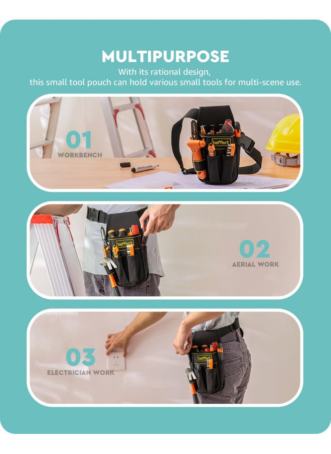 baffect - Baffect Pocket Tool Pouch6-Pouches and 9 Screwdriver Loops Construction, Heavy-Duty Tool Bag with Adjustable Belt for Electrician Work - Image 1