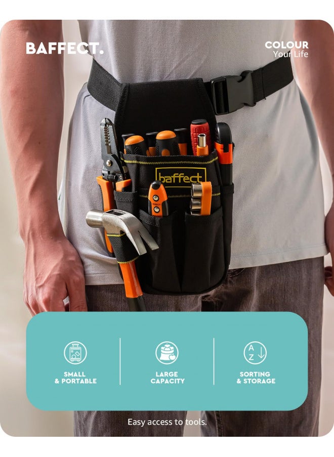 baffect - Baffect Pocket Tool Pouch6-Pouches and 9 Screwdriver Loops Construction, Heavy-Duty Tool Bag with Adjustable Belt for Electrician Work - Image 1