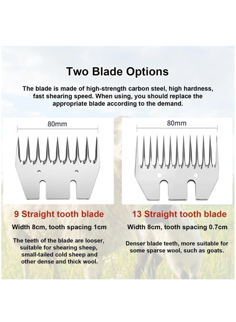 WALALLA Electric Cordless Sheep Shears, 500W Sheep Shearing Clippers with 2 Batteries, 6 Gears Speed Adjustable, Stainless Steel Detachable Blade, Farm Sheep Wool Shearing Clipper for Sheep Goat red - Image 4