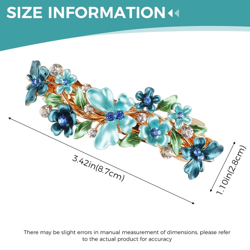 M'AYCREATE MAYCREATE Barrette Hair Clips For Women Stylish Latest Flower Spring Hair Clip Luxurious Metal Crystal Hair Barrettes Accessories Ponytail Holder For Daily Party Mothers Day Gift, Blue - Image 2