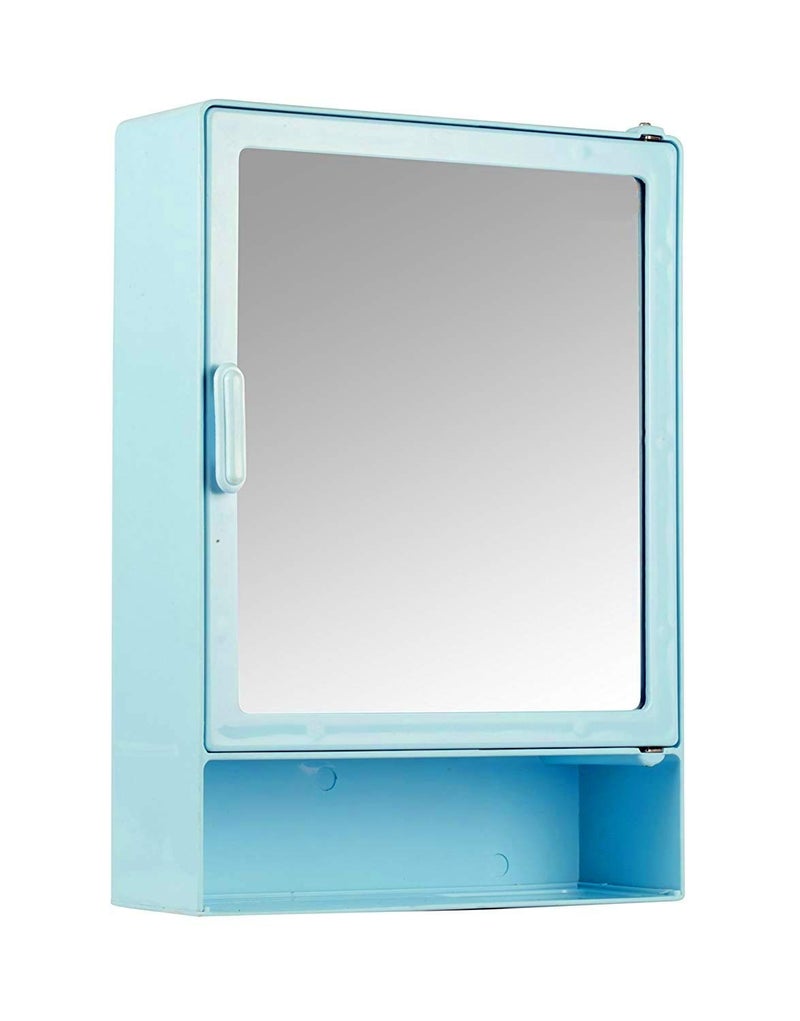 Maskey Size 16 x 12 x 4 Inches Medium Designer Multiuse Virgin Plastic StorageMedicineBathroom Mirror Cabinet with Shelf for Home and Corporate Use Bluey - Image 1