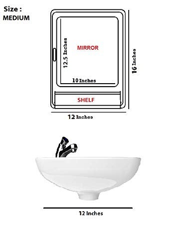 Maskey Size 16 x 12 x 4 Inches Medium Designer Multiuse Virgin Plastic StorageMedicineBathroom Mirror Cabinet with Shelf for Home and Corporate Use Bluey - Image 4