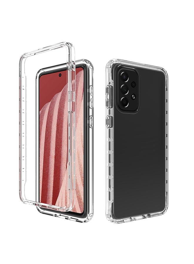 erorex Case For Samsung Galaxy A73 5G Transparency Two-color Gradient PC + TPU Phone Case - Image 1
