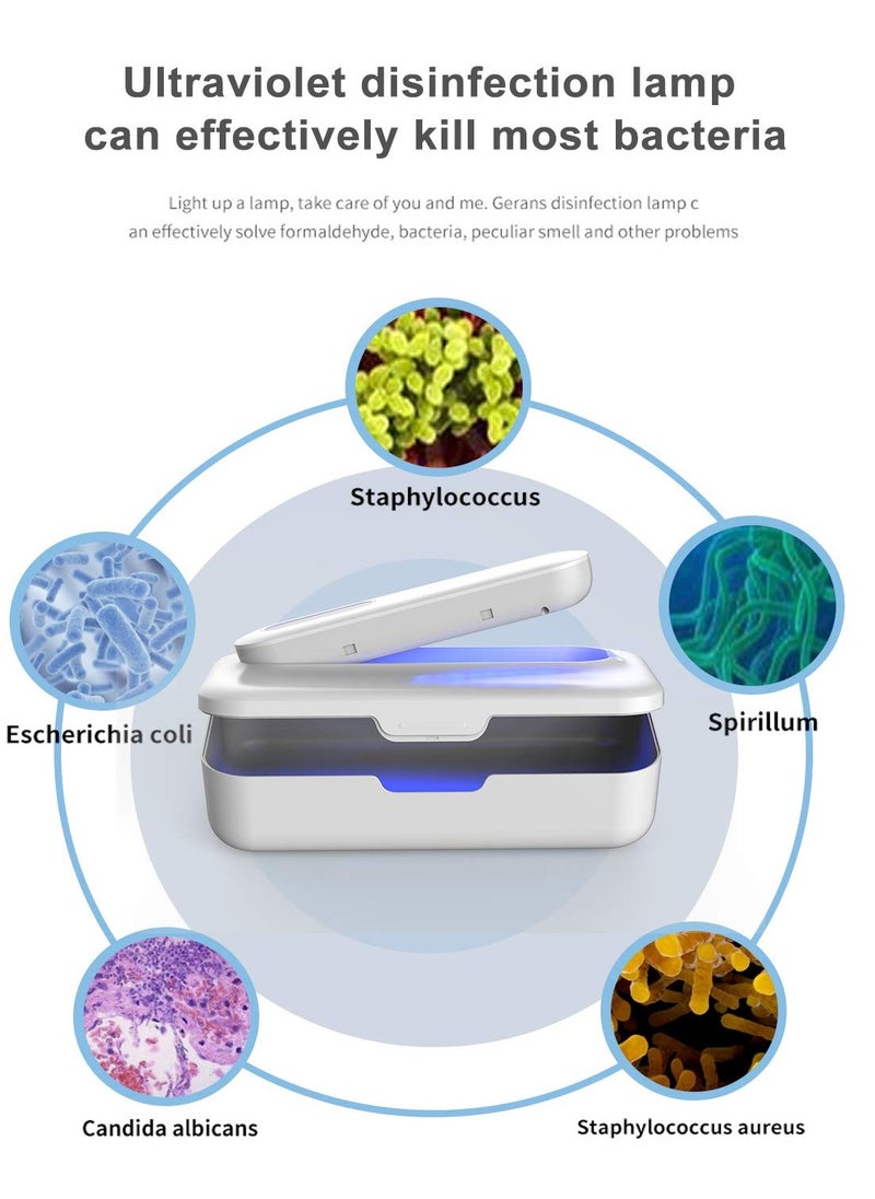 Generic - Multifunctional UV Sterilizer Box with Ozone, Wireless Charging, and Sterilization Light for Phones, Cosmetics, Nail Tools, Underwear, and Masks (White) - Image 1