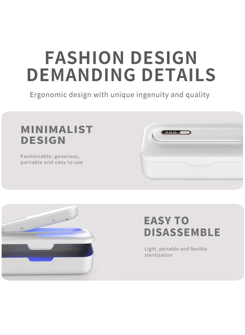 Generic - Multifunctional UV Sterilizer Box with Ozone, Wireless Charging, and Sterilization Light for Phones, Cosmetics, Nail Tools, Underwear, and Masks (White) - Image 1