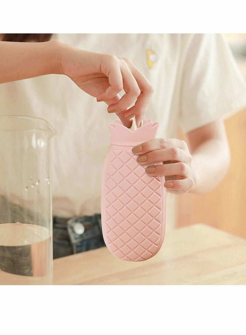 Generic Hot Water Bottle Bag with Knit Cover for Microwave Heating Silicone, Hot  Cold Therapies Back Pain   Gift for g ir lf rie n d, Mather, Valen tine's Day, Gift Exchange Party Pink   Long2  - Image 2