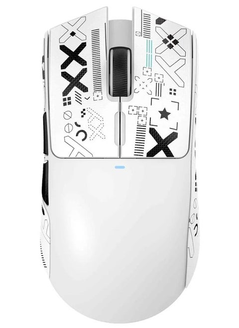 X11SE Ultra-Light Wireless Gaming Mouse, Tri-Mode-2.4G/USB-C Wired/BT, PixArt PAW3311 Gaming Sensor, 22KDPI, 5 Programmable Buttons for Laptop, PC, Mac Gamer (White&Sticker)
