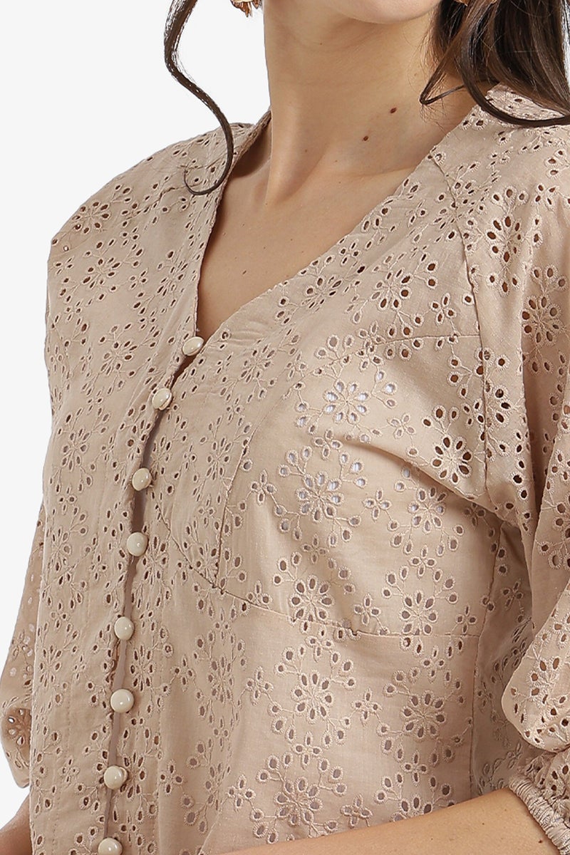 Carina Floral Perforated Top - Image 5