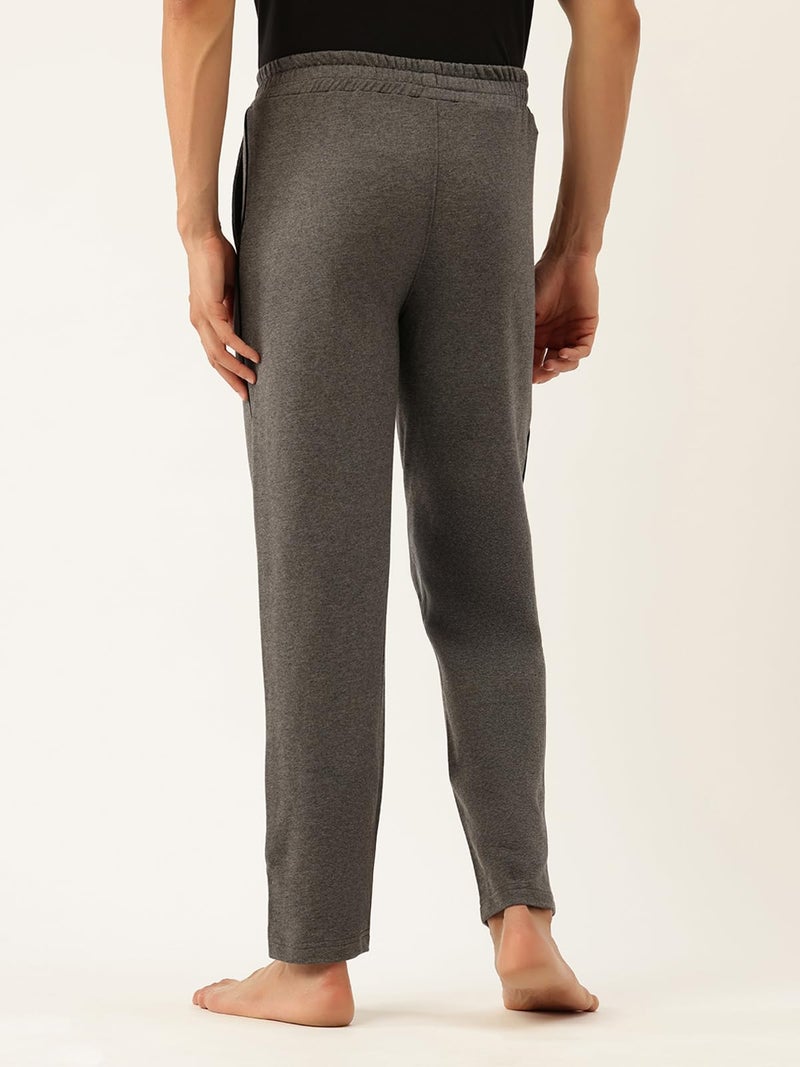 John Players Men's Regular Fit Cotton Lounge Pyjama Bottoms with Drawstring & Side Pockets (JLB003M05_Grey_M) - Image 2