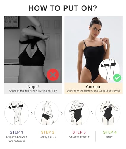 SHAPERX بدلة شابير إكس بدون حمالات للنساء للتحكم في البطن ملابس داخلية سلسة مع حمالات غير مرئية وقابلة للإزالة، SZ5216-سينا-L/XL - Image 5