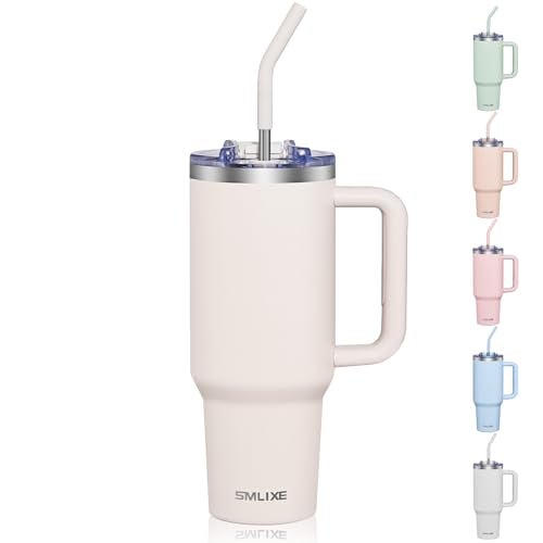 COKTIK 40 oz Tumbler With Handle and Straw, Insulated Tumbler With Leakproof Lids, Stainless Steel|BPA-Free, Cold for 24 H (Lavender) - Image 1