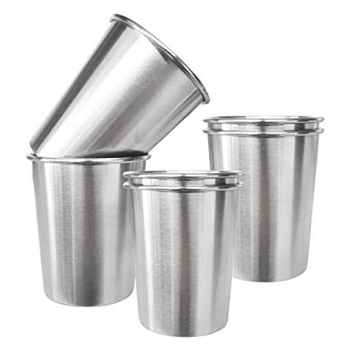 YOLCAR 6 Pack 8 oz Stainless Steel Kids Cups, Children's Pint Cups, Stackable Metal Cups, Shatterproof Drinking Glasses - Image 3