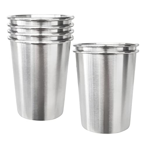 YOLCAR 6 Pack 8 oz Stainless Steel Kids Cups, Children's Pint Cups, Stackable Metal Cups, Shatterproof Drinking Glasses - Image 2