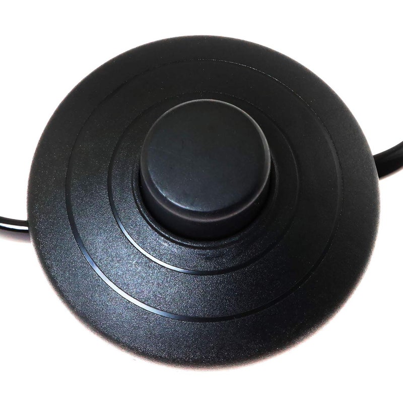 Eoutstanding Black Foot Pedal Push Switch Round Button Inline Lamp Light On-Off Control Footswitch with 1.8m Cable and Wire Plug - Image 2