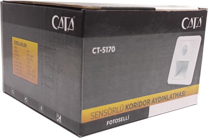 CATA تركيب LED ممر CT-5170 1 واط مع مستشعر 6400 كيلفن أبيض  - Image 4