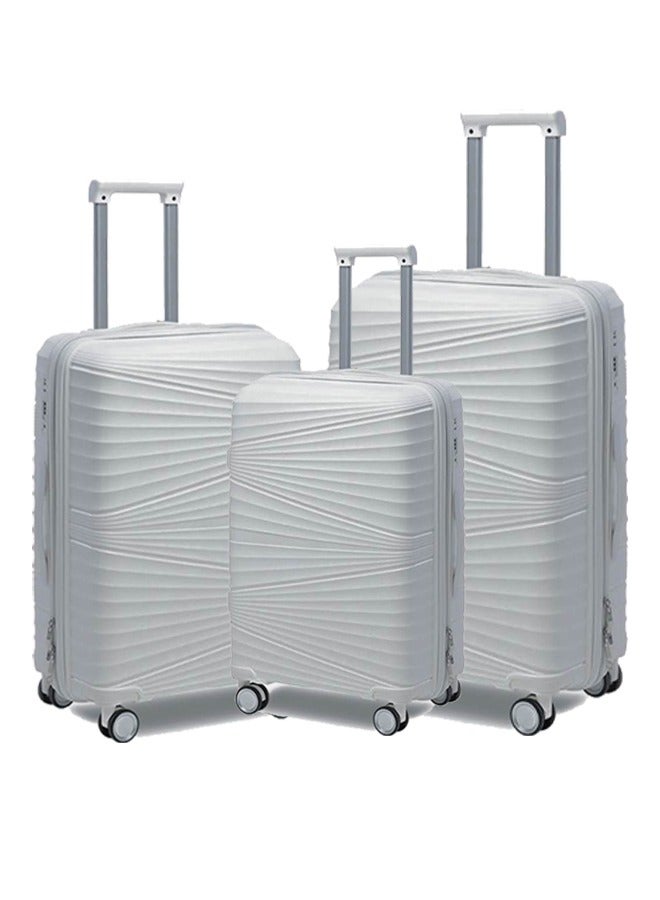 NKX 3 Pieces PP Hardside 360 Degree Spinner Wheels Trolley Luggage Set With TSA Lock 20/24/28 Inch and Lightweight Box - Image 1