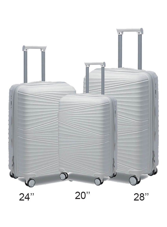 NKX 3 Pieces PP Hardside 360 Degree Spinner Wheels Trolley Luggage Set With TSA Lock 20/24/28 Inch and Lightweight Box - Image 2