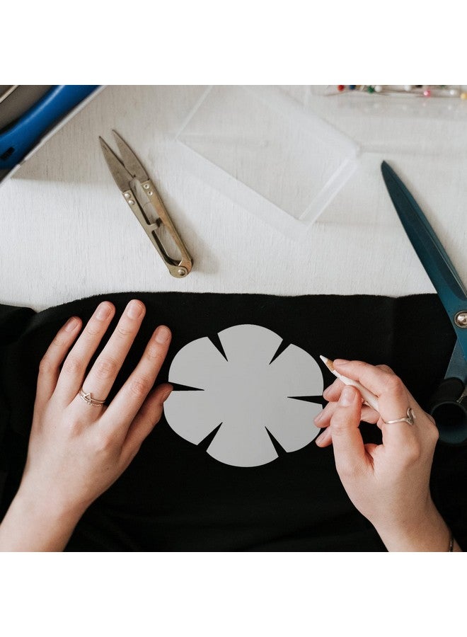 TXIN Set Of 3 Bowl Cozy Template, Flower Bowl Pattern Template, Clear Acrylic Bowl Wrap Pre Cut On Fold Stencil, Diy Microwave Bowl Holder Patchwork Ruler For Sewing Diy Kitchen Crafts (8/10/12 Inch) - Image 4