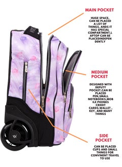 Wires 5 Piece Kids School Trolley Bag laptop compartment 2 Wheels With Lunch bag & Pencil Case  - Image 2