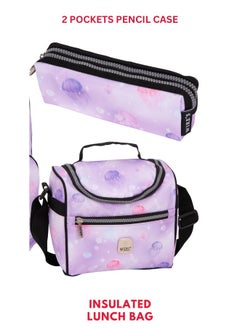 Wires 5 Piece Kids School Trolley Bag laptop compartment 2 Wheels With Lunch bag & Pencil Case  - Image 4