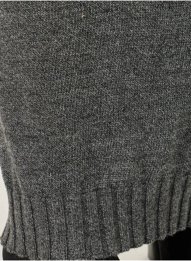 ستايلي Plus Size Solid Long Sleeves Sweater Maxi Dress