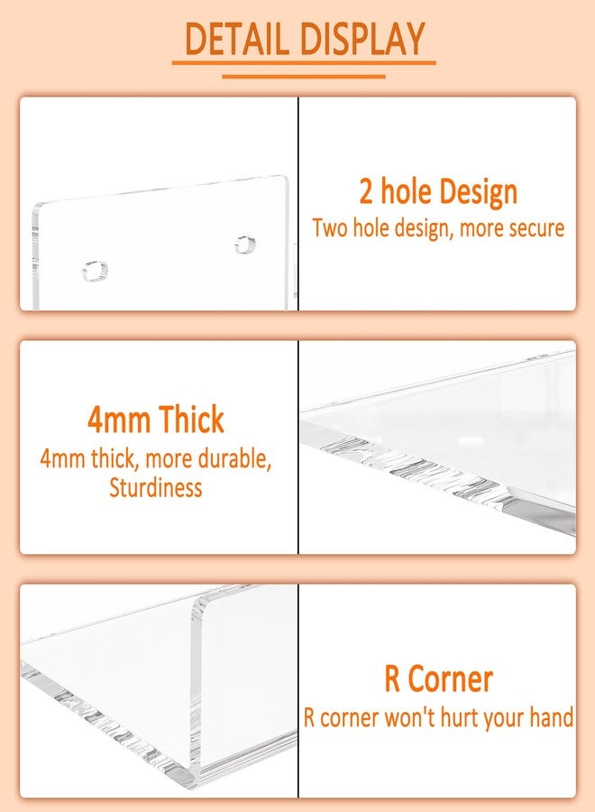 Hexsonhoma 5'' Clear Acrylic Wall Shelf 2 Pack, 5 Inch Small Wall Shelves Display for Small Space - Image 3