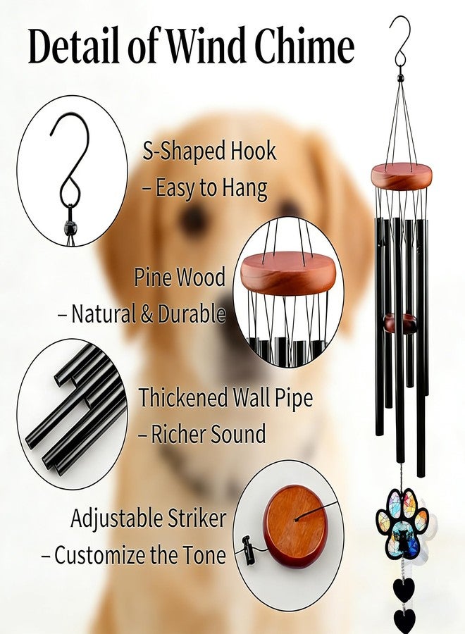 XDNOOK Pet Memorial Gifts for Dogs, Dog Memorial, Pet Memorial Wind Chime, Loss of a Dog Sympathy Gift, in Memory of Dogs Cats Gifts,Remembrance Bereavement Gift 26 in (Paw Print Angel) - Image 4