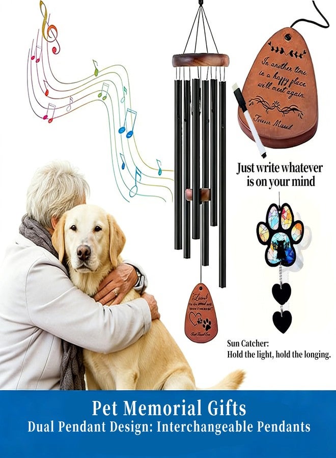 XDNOOK Pet Memorial Gifts for Dogs, Dog Memorial, Pet Memorial Wind Chime, Loss of a Dog Sympathy Gift, in Memory of Dogs Cats Gifts,Remembrance Bereavement Gift 26 in (Paw Print Angel) - Image 3