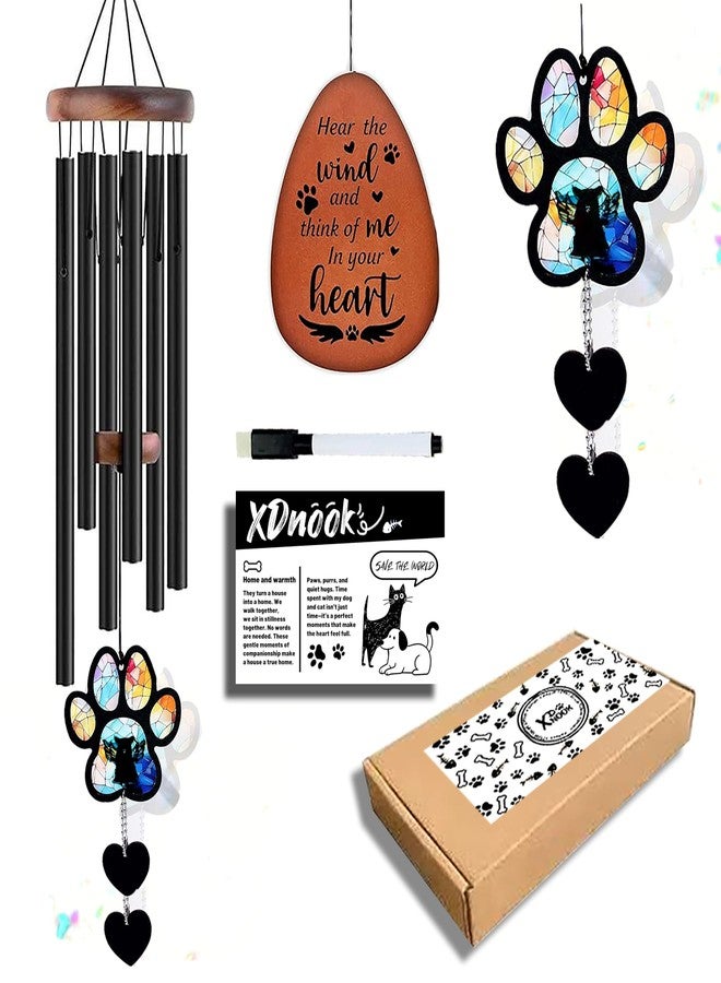 XDNOOK Pet Memorial Gifts for Dogs, Dog Memorial, Pet Memorial Wind Chime, Loss of a Dog Sympathy Gift, in Memory of Dogs Cats Gifts,Remembrance Bereavement Gift 26 in (Paw Print Angel) - Image 1
