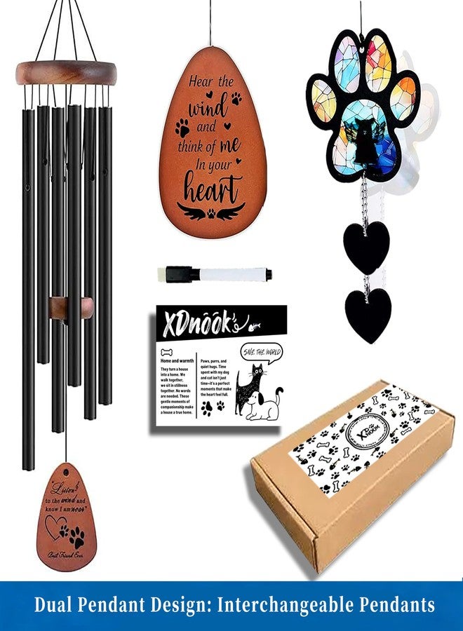 XDNOOK Pet Memorial Gifts for Dogs, Dog Memorial, Pet Memorial Wind Chime, Loss of a Dog Sympathy Gift, in Memory of Dogs Cats Gifts,Remembrance Bereavement Gift 26 in (Paw Print Angel) - Image 2