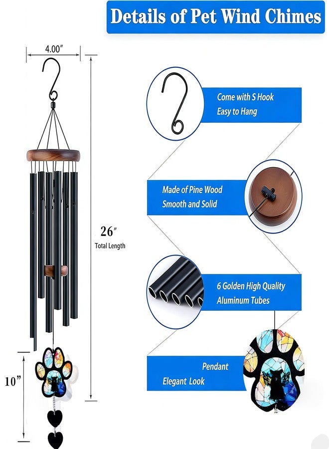 XDNOOK Pet Memorial Gifts for Dogs, Dog Memorial, Pet Memorial Wind Chime, Loss of a Dog Sympathy Gift, in Memory of Dogs Cats Gifts,Remembrance Bereavement Gift 26 in (Paw Print Angel) - Image 5