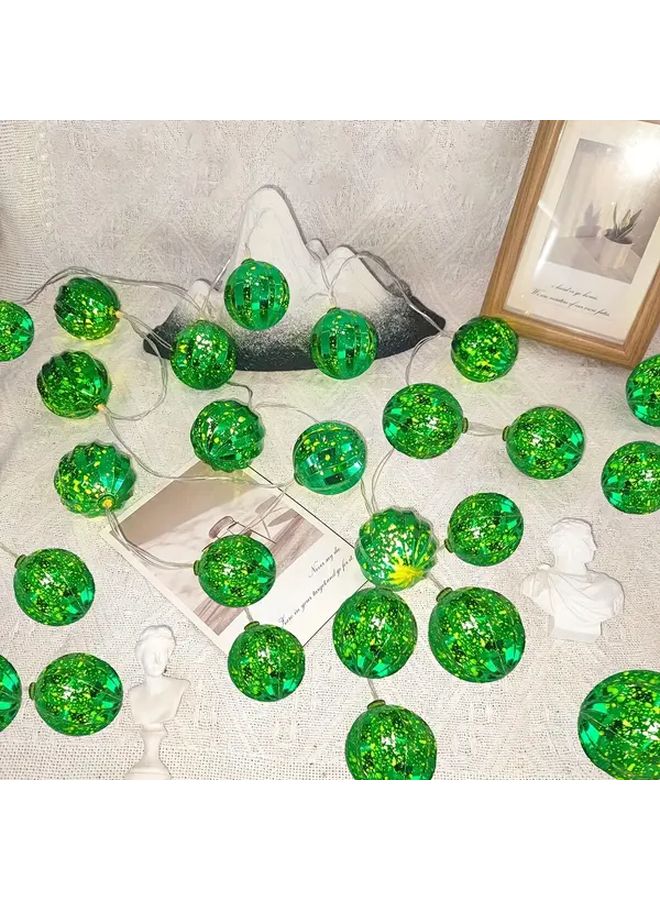 59 06 بوصة أضواء عيد الميلاد LED ذهبية متعددة الألوان كبسولات كروية زخرفة داخلية لشجرة النافذة - Image 2
