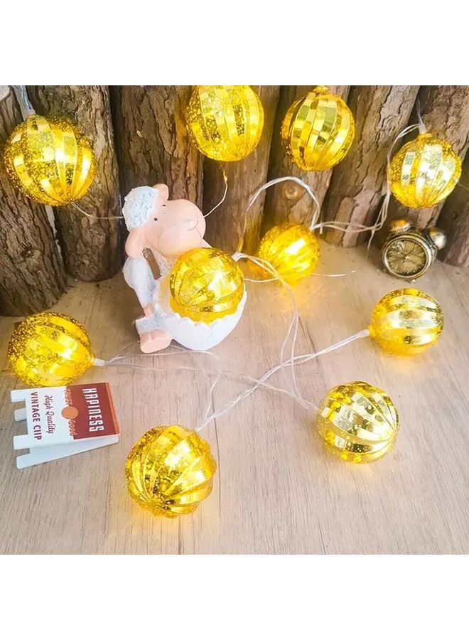 59 06 بوصة أضواء عيد الميلاد LED ذهبية متعددة الألوان كبسولات كروية زخرفة داخلية لشجرة النافذة - Image 5