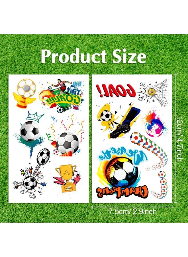 Qpout 14 Sheets Soccer Temporary Tattoos Soccer Ball Tattoos for Kids Boys World Cup Soccer Fake Tattoo Sticker, Children Birthday Party Bag & Stocking Filler Kids Game Gifts Party Favour Supplies - Image 3