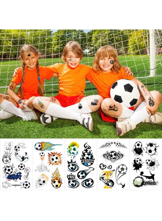 Qpout 14 Sheets Soccer Temporary Tattoos Soccer Ball Tattoos for Kids Boys World Cup Soccer Fake Tattoo Sticker, Children Birthday Party Bag & Stocking Filler Kids Game Gifts Party Favour Supplies - Image 5