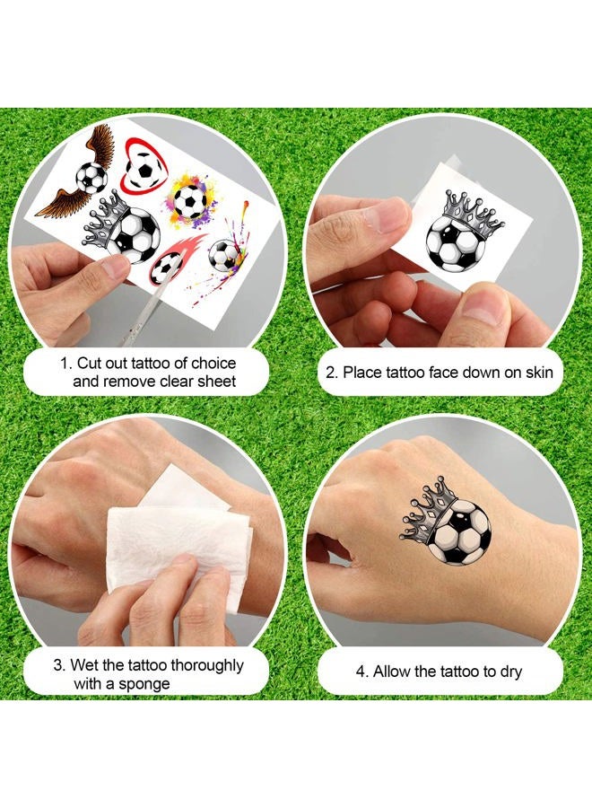 Qpout 14 Sheets Soccer Temporary Tattoos Soccer Ball Tattoos for Kids Boys World Cup Soccer Fake Tattoo Sticker, Children Birthday Party Bag & Stocking Filler Kids Game Gifts Party Favour Supplies - Image 4