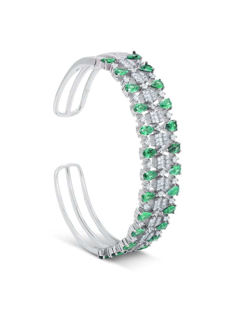 KUBER Emerald and Diamond Encrusted Bracelet  - Image 1