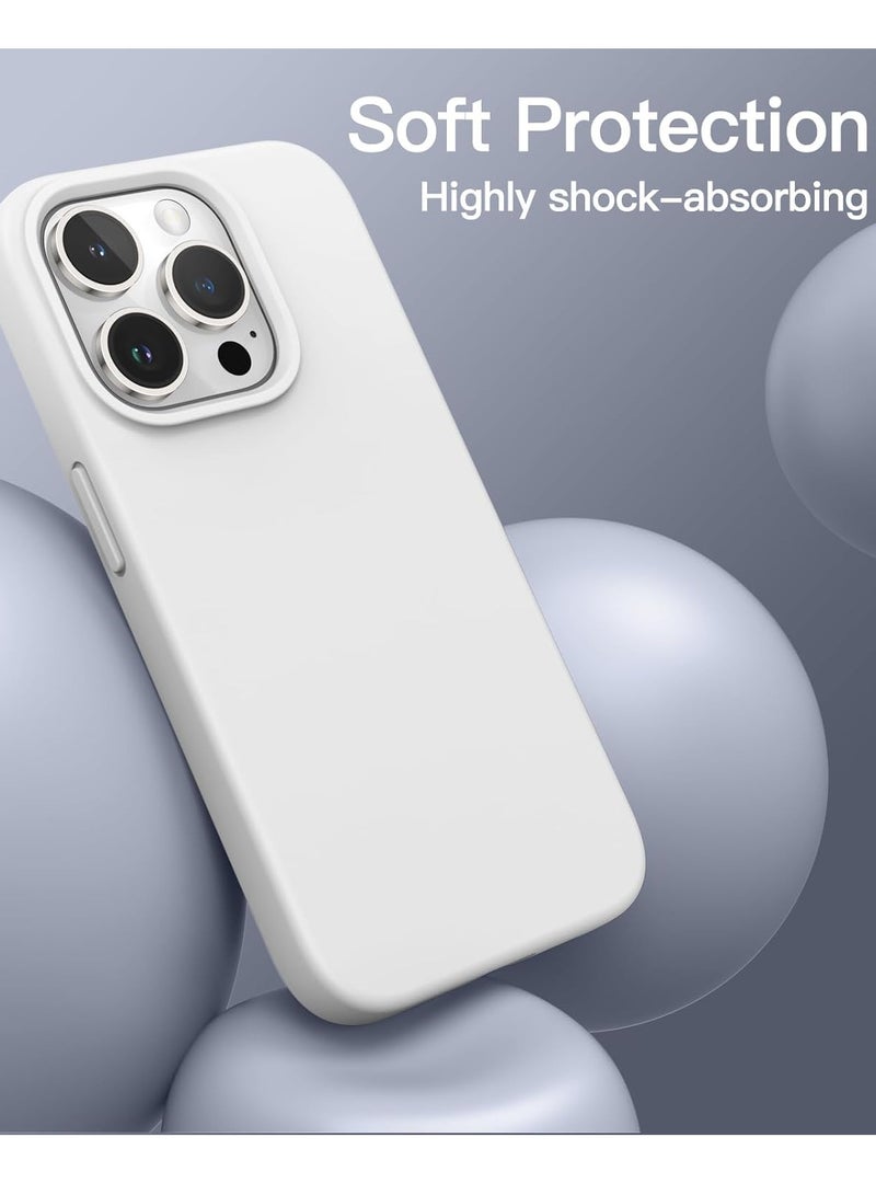 Silicone Case Compatible with iPhone 15 pro max  6.7 Premium Silicone Full Body Protection white - Image 2