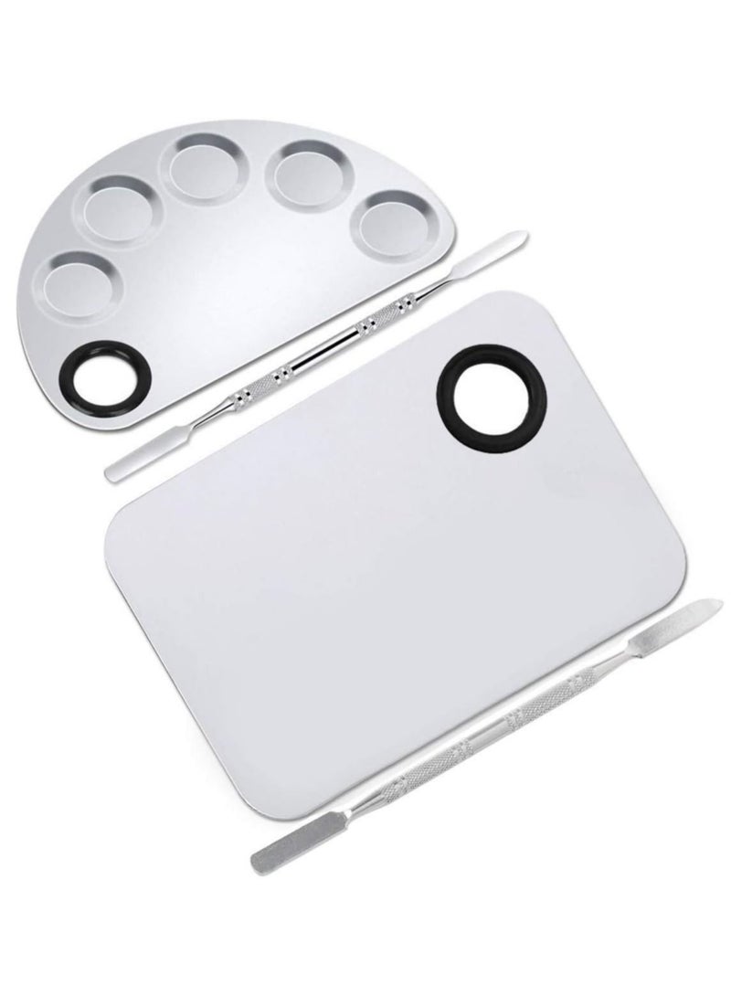 RollsTimi  Professional Makeup Palette 2 Types Pro Lady Stainless Steel Cosmetic Artist Spatula With Spatula Tool For Mixing Foundation - Image 1