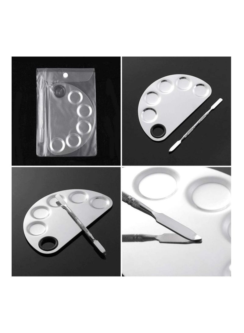 RollsTimi  Professional Makeup Palette 2 Types Pro Lady Stainless Steel Cosmetic Artist Spatula With Spatula Tool For Mixing Foundation - Image 4