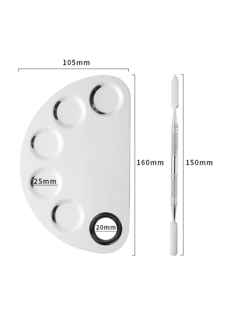 RollsTimi  Professional Makeup Palette 2 Types Pro Lady Stainless Steel Cosmetic Artist Spatula With Spatula Tool For Mixing Foundation - Image 5