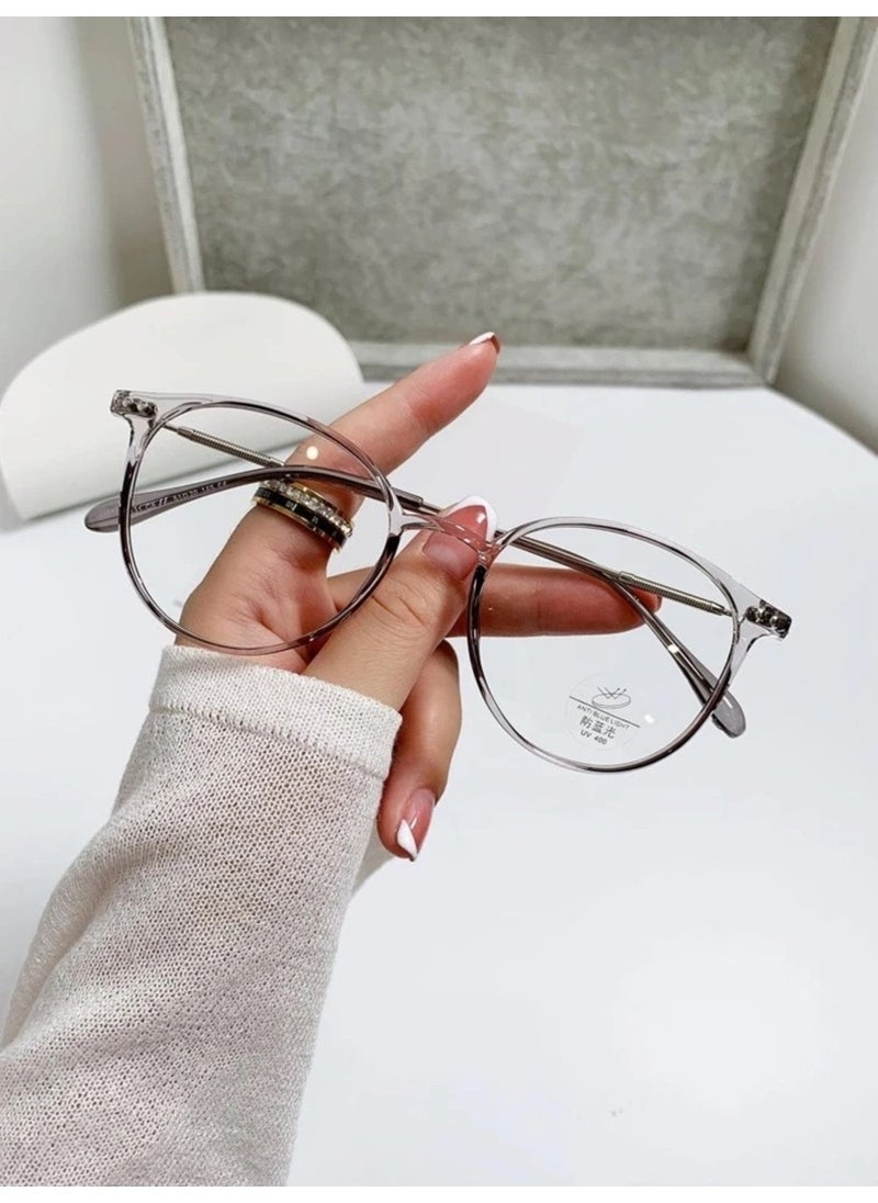 Tekno Trust - Blue Light Protective Glasses Unisex Screen Glasses Varies Optical Compatible Lens Vintage Smoked Frame Oval - Image 1