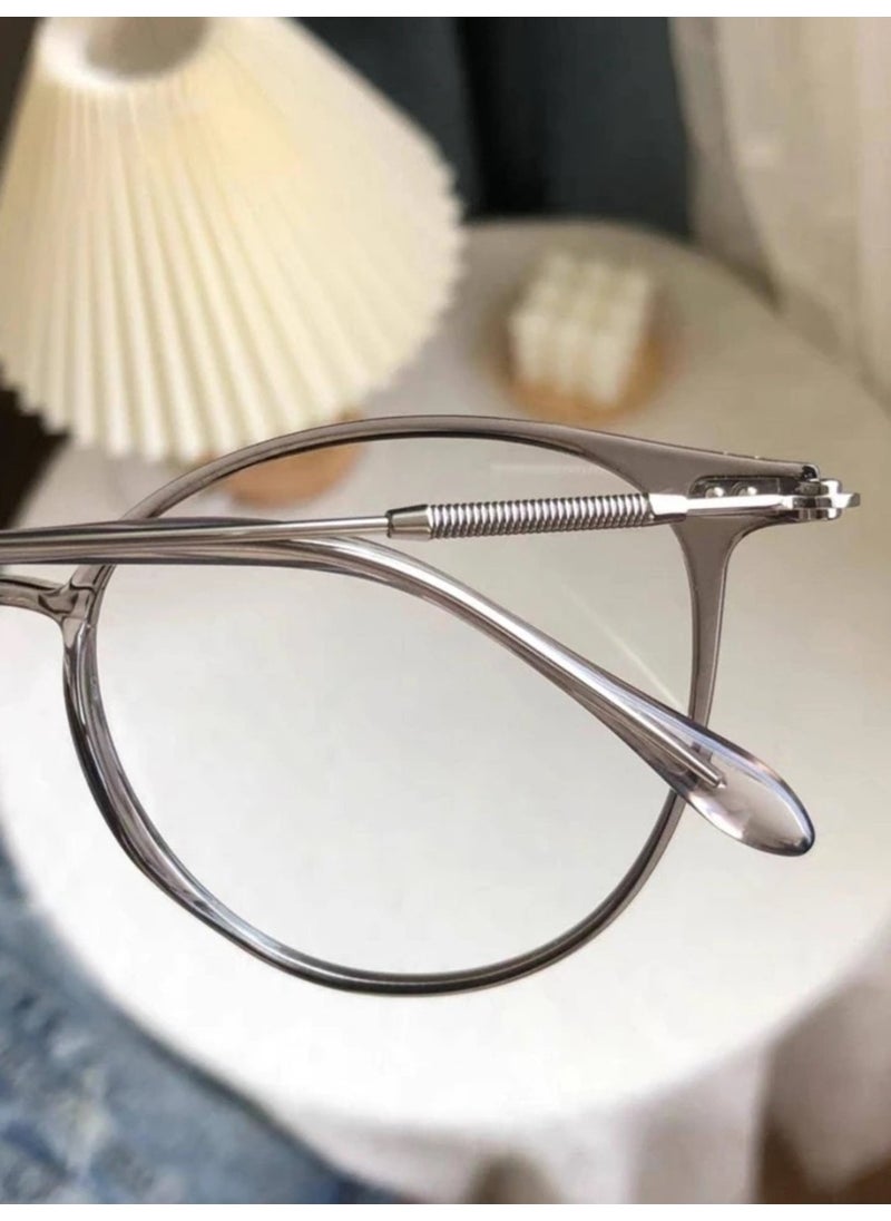 Tekno Trust - Blue Light Protective Glasses Unisex Screen Glasses Varies Optical Compatible Lens Vintage Smoked Frame Oval - Image 1